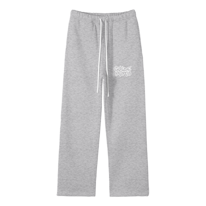 Unisex Solid Color Fleece Straight Leg Pants
