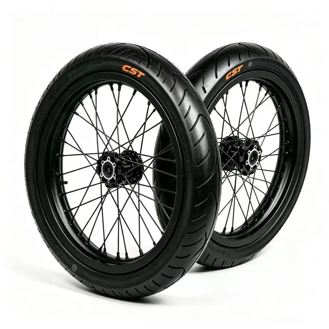 17in Black supermoto wheel set