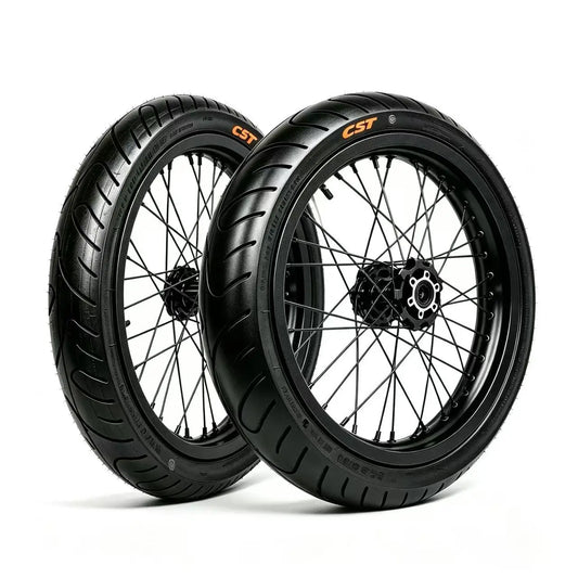 17in Black supermoto wheel set