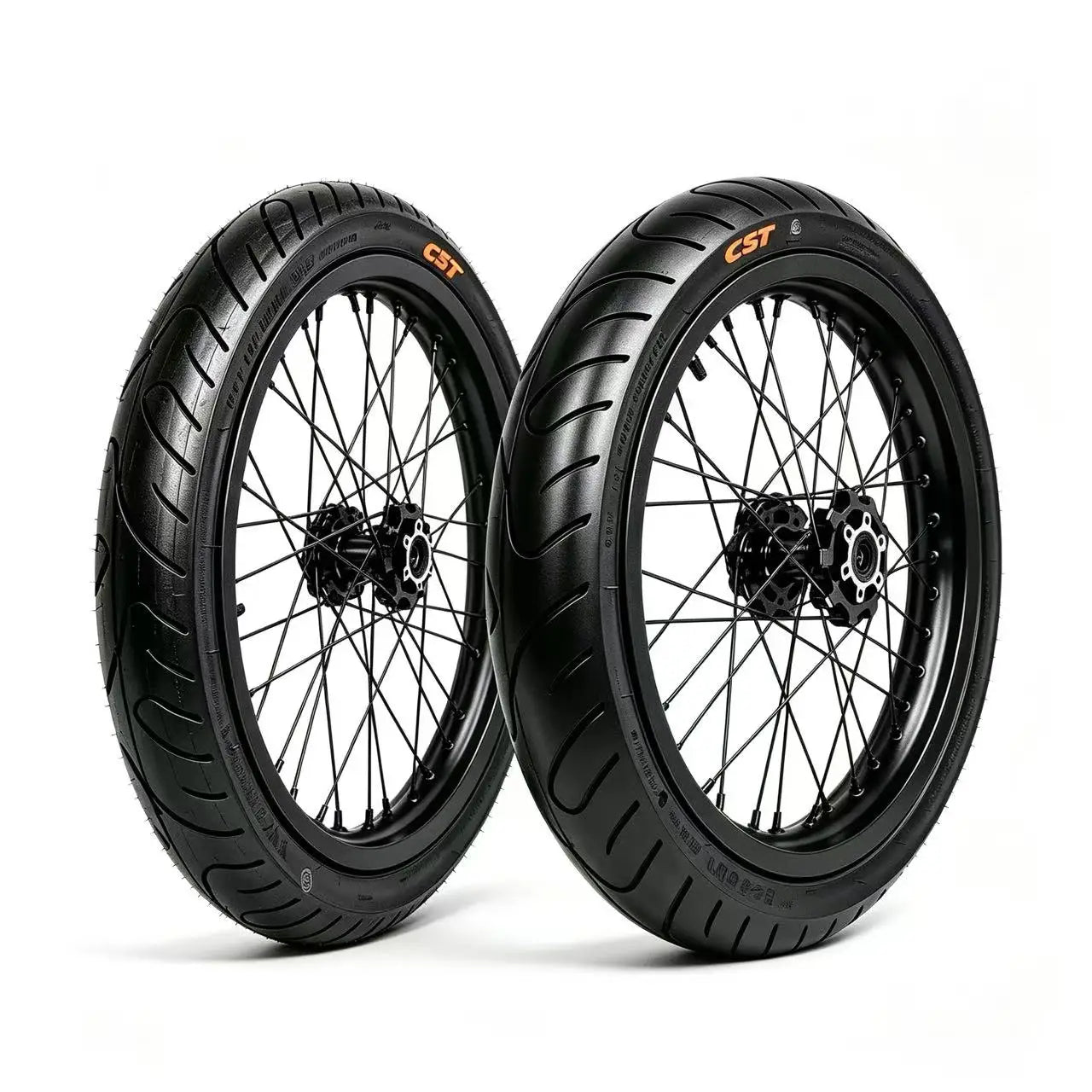 17in Black supermoto wheel set