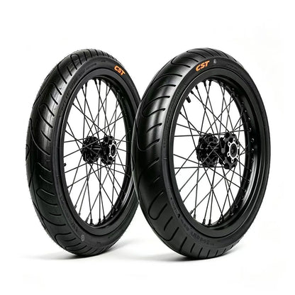 17in Black supermoto wheel set
