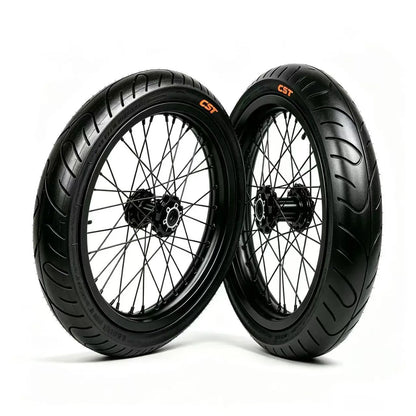 17in Black supermoto wheel set