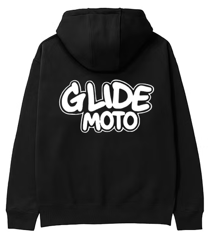 Black And White Glide Moto Hoodie