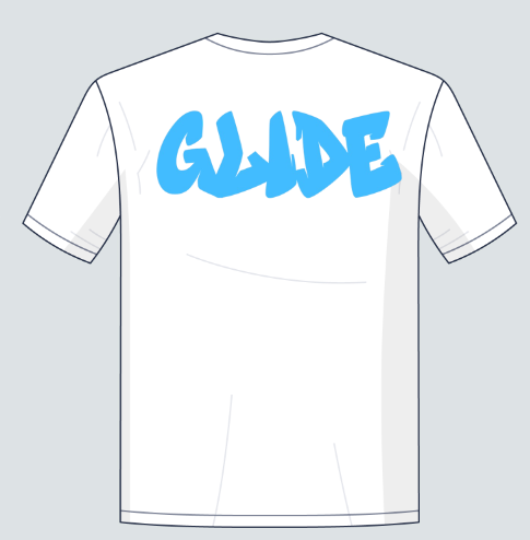 Blue and White Glide Moto Emblem T-Shirt